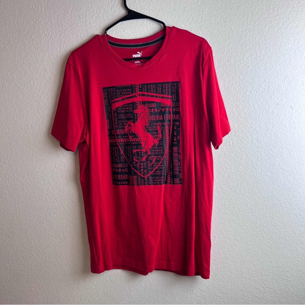 Puma Ferrari Men's Red Graphic T-Shirt Size Medium